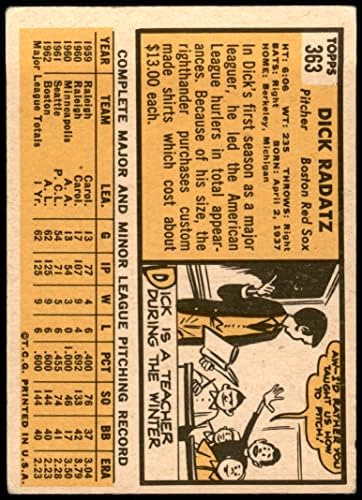1963 Topps 363 Dick Radatz Boston Red Sox Vg+ Red Sox