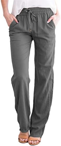 מכנסי טרנינג יוגה יוגה של Andongnywell רופפים טרקלין רגל מכנסי רגל רחבים אימון אימון רצים מכנסיים עם מכנסי כיסים