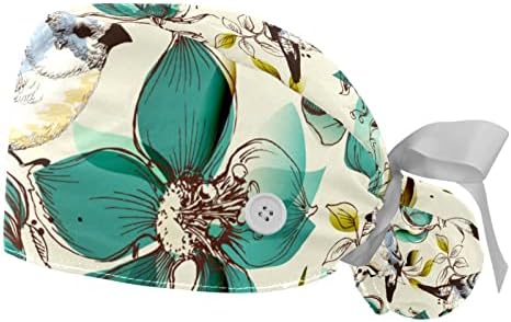 2 חתיכות רטרו פרחים חמודים כפתור כפתור כפתור כובע עבודה כובע עבודה בגודל אחד רב צבע