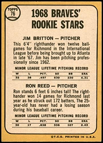 1968 Topps 76 Braves Rookies Ron Reed/Jim Britton Atlanta Braves Ex+ Braves