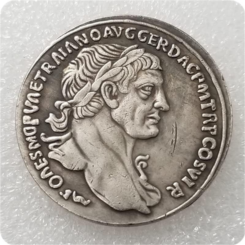 מלאכות עתיקות מטבע רומאי מטבע זיכרון מטבע פליז מכסף כסף מצופה כסף סבב כסף *3428