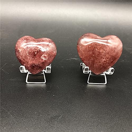 Binnanfang AC216 1PC אדום טבעי תות אדום לב אהבה בצורת קוורץ קריסטל רייקי ריפוי אבן DIY אבנים טבעיות ומינרלים ריפוי קריסטלים