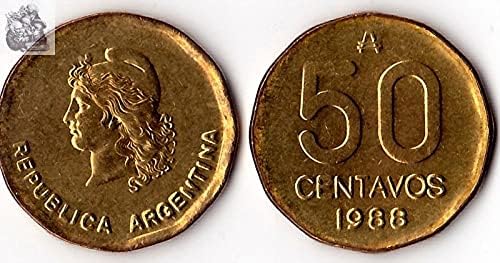 אמריקה ארגנטינה 50 מטבע סוואנט 1988 מהדורה אוסף שטרות מטבעות זרות