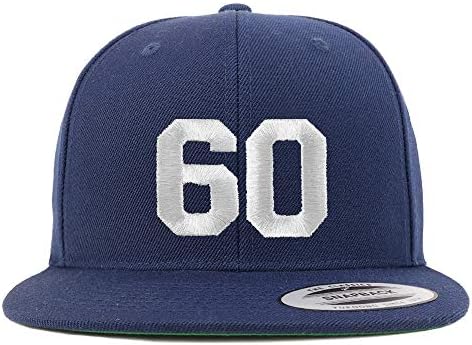 חנות הלבשה אופנתית מספר 60 חוט לבן רקום שטר שטוח סנאפבק כובע בייסבול