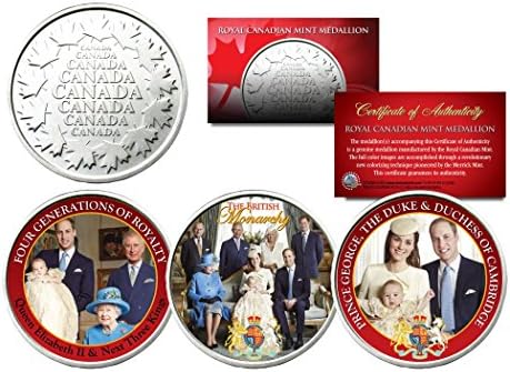 מערך משפחת מלוכה בריטי של 3 מטבעות מדליון מנטה קנדי ​​מלכותי הנסיך ויליאם