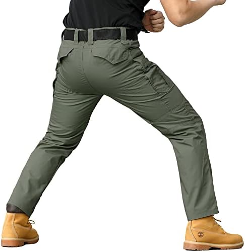 מכנסיים טקטיים קלים של גברים קלים משקל קלים מכנסי מטען צבאיים מכנסי טיול חיצוניים עמידים במים מכנסי עבודה חיצוניים