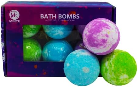 6 יחידות אמבטיה פצצות מתנת סט בועת אמבטיה פצצה עם שמני אתריים בועת אמבטיה מתנה עבור נשים ילדים בנות יום הולדת האהבה אמא של יום