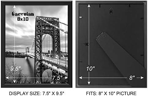 Gaevuian 8x10 מסגרות תמונה סט שחור של 3, זכוכית בהגדרה גבוהה, תצוגה עליונה ושולחן מסגרת צילום קיר ...