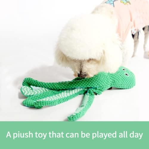 אילין קמטים קמטים כלבים חריקים צעצועים קטיפה גור צעצוע של חיית מחמד רכה לחיזה מלאת תמנון תמנון קמטים נייר קמטים מובנה אינטראקטיבי עמיד