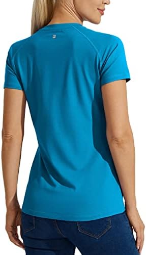 ויליט לנשים UPF 50+ חולצת הגנה מפני השמש שרוול קצר כותנה כותנה אתלטית ריצה מהירה SPF UV חולצה