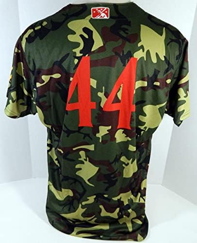 2017 Clearwater Threshers McKenzie Mills 44 משחק הונפק Green Camo Jersey 8 - Game Care Come