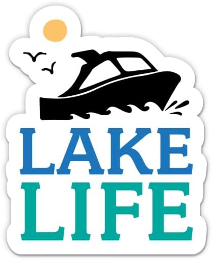 מדבקת אגם ליטור לייף לייף - מדבקת מחשב נייד 5 - ויניל אטום למים לרכב, טלפון, בקבוק מים - מדבקות חיים של אגם