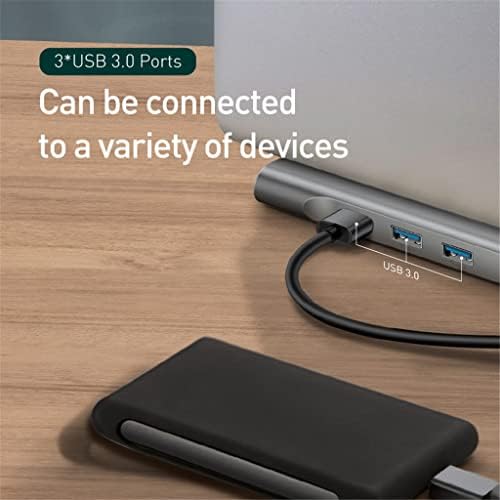 XDSDDS USB סוג C Hub ל- 3.0 USB תואם RJ45 USB Hubdouble 4K/HD ממשק וידאו