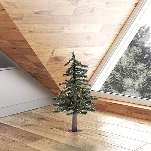 Vickerman 2 'עץ חג המולד המלאכותי האלפיני הטבעי, אורות ליבון ברורים - עץ חג המולד פו - עיצוב בית מקורה עונתי