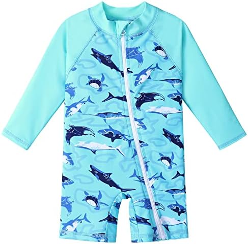 תינוק / פעוט ילד בגד ים ארוך שרוול מקשה אחת בגדי ים מגן פריחה
