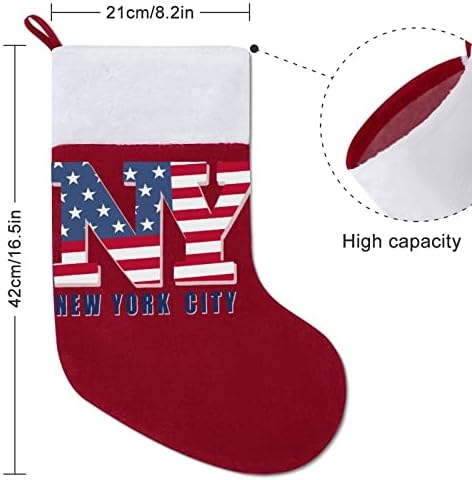העיר ניו יורק גרב גרביים תלויים מדפיסים קישוטי עץ עץ חג המולד