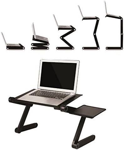 מחשב מחשב דוכן מחשב מתכוונן אלומיניום מקבוק נייד שולחן נייד נייד שימוש ביתי משרד מנהלים שולחן קיפול מורכב, משקל קל משקל טלוויזיה מגש ברכיים,