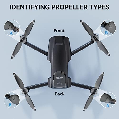 משולבת Drone של Ruko F11mini עם מדחפים רזרביים - מושלמים למתחילים וטיסה קלה, מלטים F11mini עם מצלמה למבוגרים 4K, מתחת ל -250 גרם, 2 סוללות