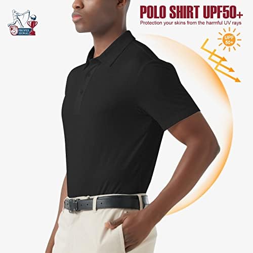 גברים של פולו חולצה קצר שרוול לחות הפתילה מהיר יבש גולף חולצה קל משקל ביצועים חיצוני ספורט חולצה