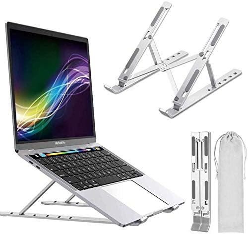עמדת גלי תיבה ותואמת תואם ל- Acer Conceptd 5 Pro - מעמד מחשב נייד קומפקטי QuickSwitch, נייד, מעמד צפייה מרובה זווית - כסף מתכתי