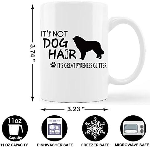 גיצ ' וגי זה לא כלב שיער זה נהדר הפירנאים גליטר קרמיקה ספל-11 אונקיות מצחיק כלב קפה חלב תה ספל כוס, מתנות עבור כלב אוהבי כלב אמא נשים