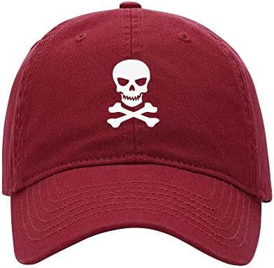 8502-כובעי בייסבול לגברים גולגולת ועצמות מוצלבות כובעי בייסבול עם כובע אבא מכותנה שטופה