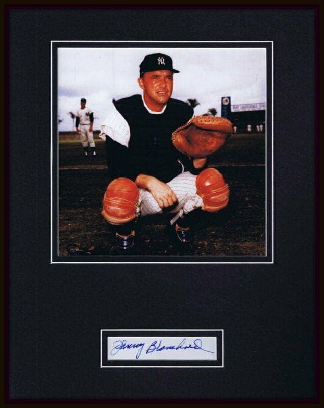 ג'וני בלנצ'ארד חתום מסגר 11x14 תצוגת צילום JSA NY Yankees - תמונות MLB עם חתימה