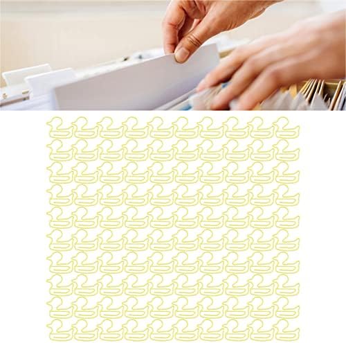 100 יח 'קטעי נייר ברווז צהוב קליפים נייר צהוב נייר ברווז צורה קלים משקל קלים תהליך אלקטרו -הרשת נייר נייר מתכת קליפים משרדים קטעי נייר