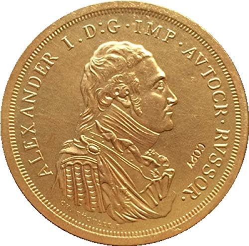 24 K מטבעות רוסיים מצופים זהב 1 רובל 1804 41 ממ העתק מתנה מטבע מטבע חידוש Copysoevenir