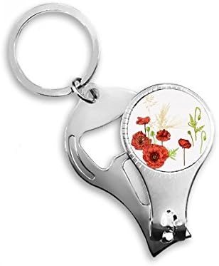 פרחים צמח ציור ציפורן תירס ניפר טבעת מפתח שרשרת שרשרת פתיחת בקבוקים