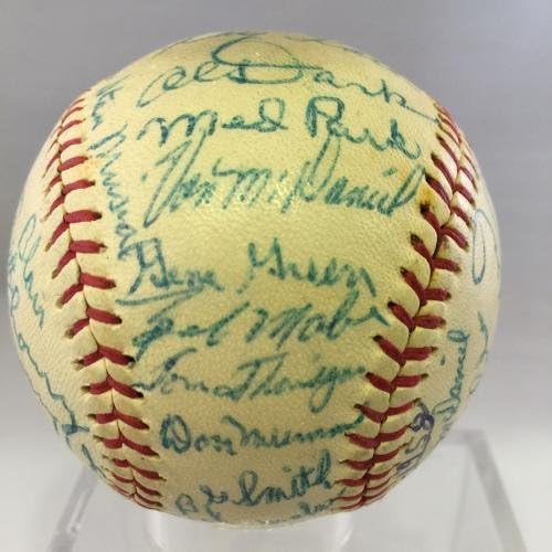 קבוצת סנט לואיס קרדינלס משנת 1958 משנת 1958 חתמה על בייסבול עם 39 חתימות! PSA - כדורי חתימה