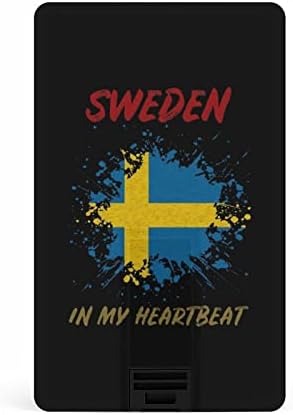 שוודיה בכרטיס האשראי של פעימות הלב שלי USB כונני פלאש מזיכרון מותאם אישית מתנות תאגידיות מפתח ומנות קידום מכירות 32 גרם