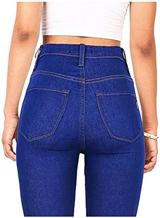 נשים גבוהה מותן סקיני למתוח ג 'ינס עלייה גבוהה רזה פייט נמתח ג' ינס מכנסיים עם רוכסן כיסים