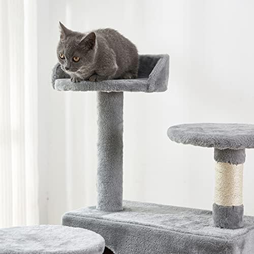 חתול מגדל, 52.76 סנטימטרים חתול עץ עם סיסל גירוד לוח, חתול עץ גרדן עם מרופד פלטפורמה, 2 יוקרה דירות, עבור חתלתול, חיות מחמד, מקורה פעילות
