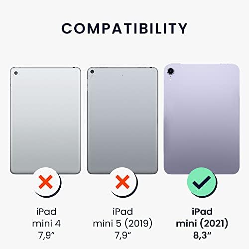 מקרה KWMobile TPU סיליקון תואם ל- Apple iPad Mini 6 8.3 - מקרה כיסוי מגן גמיש רך - ביקולור ורוד כהה/כחול/שקוף