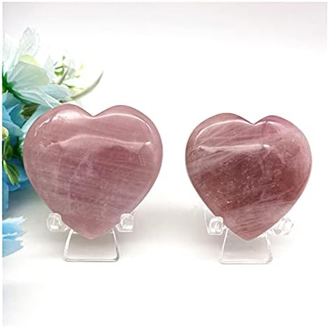 ZYM116 1PC טבעי סגול ורוד קריסטל אהבה צורת לב דגימה ריפוי אבני חן אבן מלוטשות לקישוט הבית מתנה DIY DIY HOMERTING