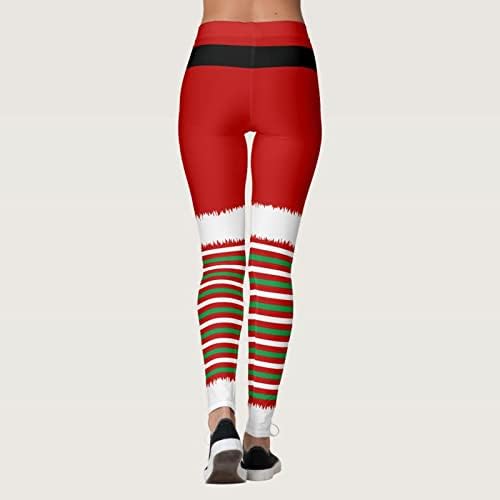 מכנסי חג המולד של LMSXCT לנשים 2022, בקרת בטן חמודה חמודה חמודה מותניים גבוהה אופנה רוד חותלות סנטה טייץ 'אימון יוגה