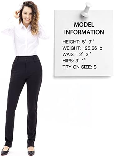 מכנסי שמלת יוגה לנשים של Xelorna מכנסיים ישר מכנסי יוגה מכנסיים מותניים גבוהים מכנסיים מזדמנים עם 6 כיסים