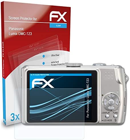 סרט הגנת המסך של Atfolix התואם למגן מסך Panasonic Lumix DMC-TZ3, סרט מגן אולטרה-ברור FX