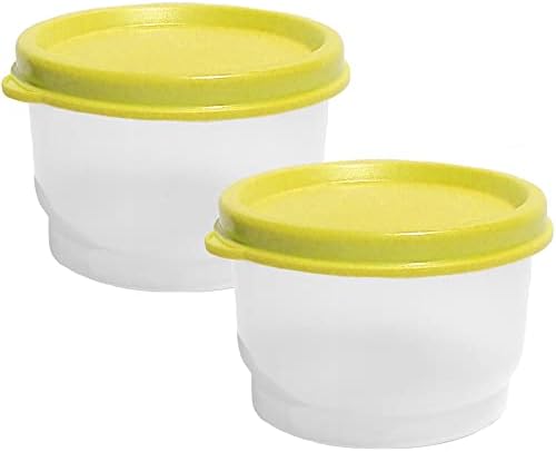 טאפרוור 4 אונקיה חטיף כוסות סט של 2 עם צהוב חותמות