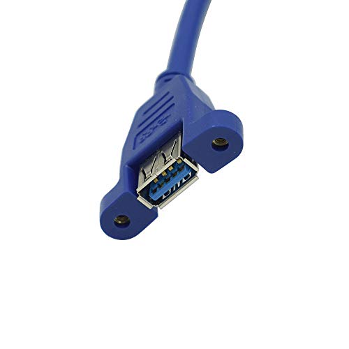 Hxchen 60 סמ/2ft מהירות סופר USB 3.0 סוג A זכר לנקבה כבל הרחבה עם הרכבה והברגים כחולים -