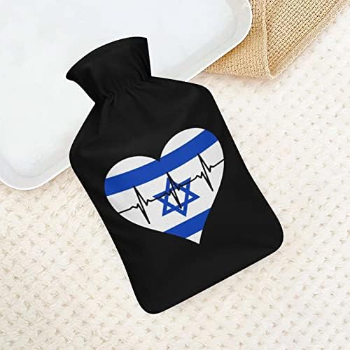 אהבה ישראל בקבוק מים חמים עם כיסוי קטיפה רכה שקית הזרקת מי גומי חמים 1000 מל