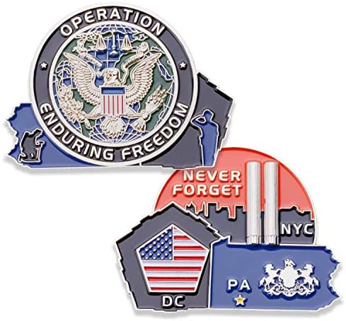 לעולם אל תשכח 9-11 מטבע אתגר - מבצע OEF מטבע אתגר חופש מתמשך - מטבעות צבאיים ארהב מדהימים 9/11 - תוכנן על ידי ותיקים צבאיים