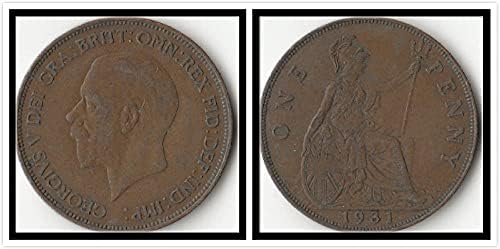 אירופאי בריטי 1 מטבע אגורה ג'ורג 'שנה חמישית ואוסף מטבעות זרים משלוחים אקראיים