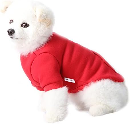סוודר כלבים של מזל פטר לסווטשירט כלב קטן עמיד ואלסטי כלבים בסיסי קפוצ'ונים לבוש בחולצת