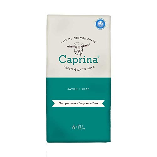 קפרינה על ידי קאנוס קפרינה בר סבון, ניחוח חינם, 3.2 עוז, עם חלב עיזים קנדי טרי, ויטמין, ב3, אשלגן, אבץ, סלניום, ניחוח חינם, 6 לספור