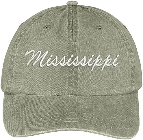 טרנדי הלבשה חנות מדינת מיסיסיפי רקום נמוך פרופיל מתכוונן כותנה כובע