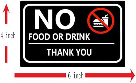 אתה לא אוכל או שתייה מותר מדבקות תוויות, 4 × 6 אינץ 'עצמיות לא היו חיצוניות ללא אוכל או משקה מדבקות תוויות אזהרה לחנות קמעונאית מקורה